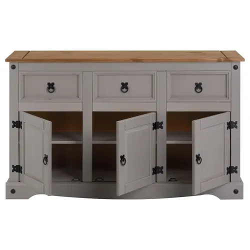 Buffet Salle À Manger Ramon L 125 Cm En Bois Massif - Gris