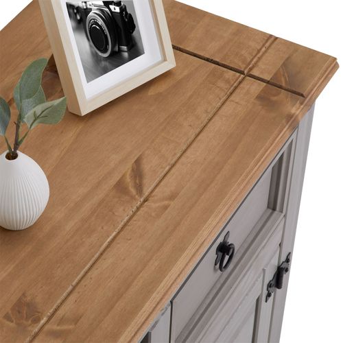 Buffet Salle À Manger Ramon L 125 Cm En Bois Massif - Gris