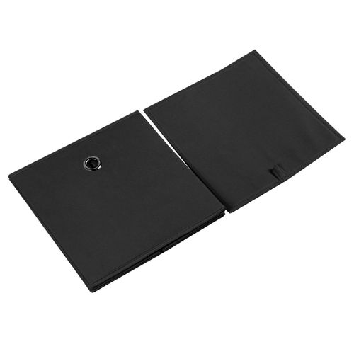 Lot De 2 Boîtes De Rangement Ela, En Tissu Noir