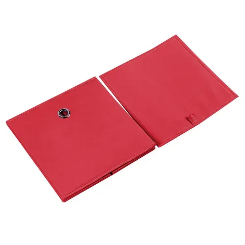 Lot De 2 Boîtes De Rangement Ela, En Tissu Rouge