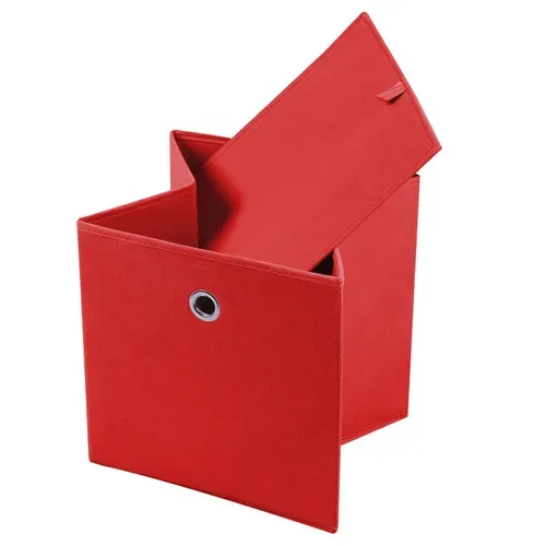 Lot De 2 Boîtes De Rangement Ela, En Tissu Rouge