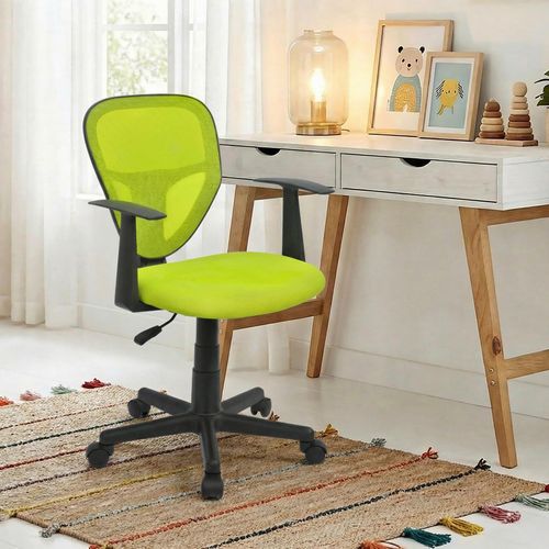 Chaise De Bureau Pour Enfant Studio Pivotant Et Ergonomique Avec Accoudoirs Hauteur Réglable, Vert