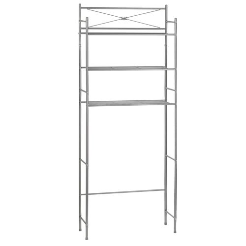 Etagère De Salle De Bain Marsa, Rangement Pour Wc/lave-linge, En Métal Laqué Gris Foncé