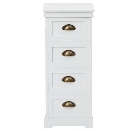 Chiffonnier Landhaus, 4 Tiroirs, Blanc