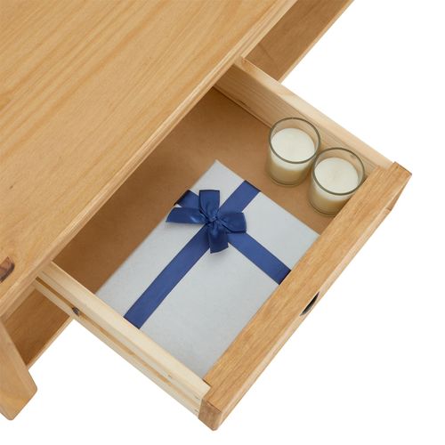 Table Basse En Pin Salsa Style Mexicain, Avec 2 Tiroirs