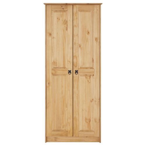 Armoire En Pin Barrio Style Mexicain, 2 Portes, Finition Teintée/cirée