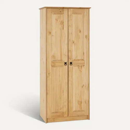 Armoire En Pin Barrio Style Mexicain, 2 Portes, Finition Teintée/cirée