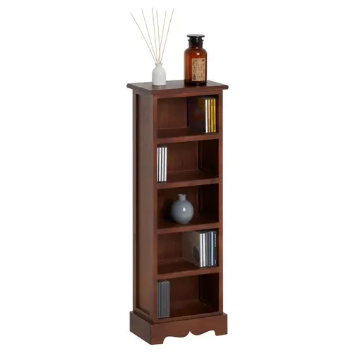 Etagère Musica Pour Cd, En Bois De Paulownia Et Mdf Lasuré Brun Foncé