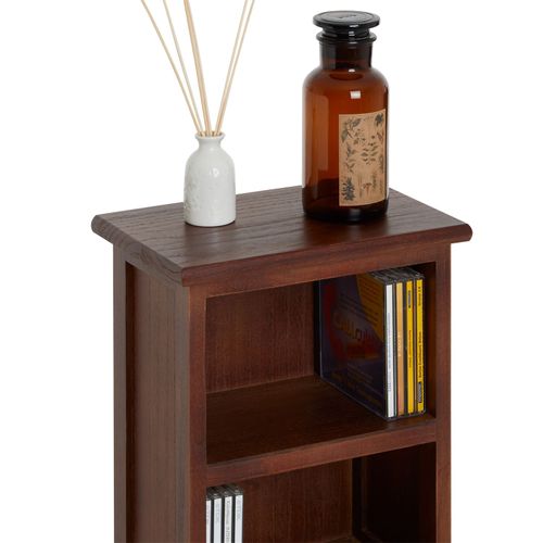 Etagère Musica Pour Cd, En Bois De Paulownia Et Mdf Lasuré Brun Foncé