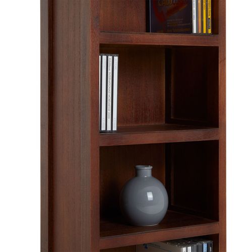 Etagère Musica Pour Cd, En Bois De Paulownia Et Mdf Lasuré Brun Foncé