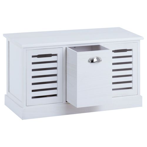 Banc De Rangement Trient, 3 Caisses, Blanc