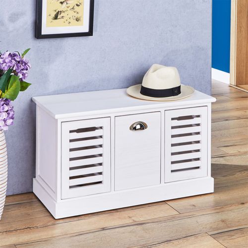 Banc De Rangement Trient, 3 Caisses, Blanc