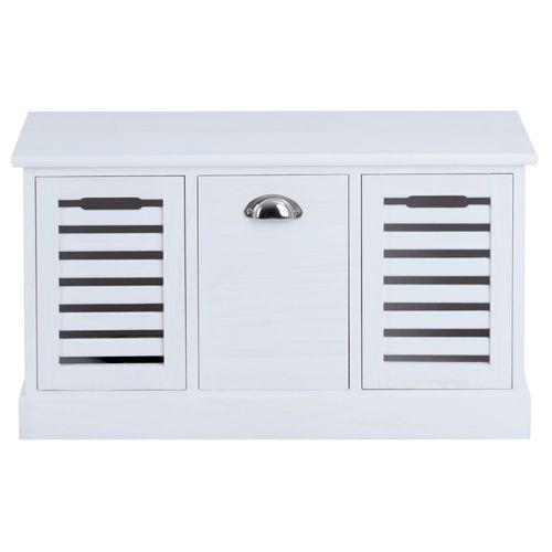 Banc De Rangement Trient, 3 Caisses, Blanc