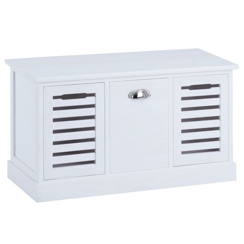 Banc De Rangement Trient, 3 Caisses, Blanc
