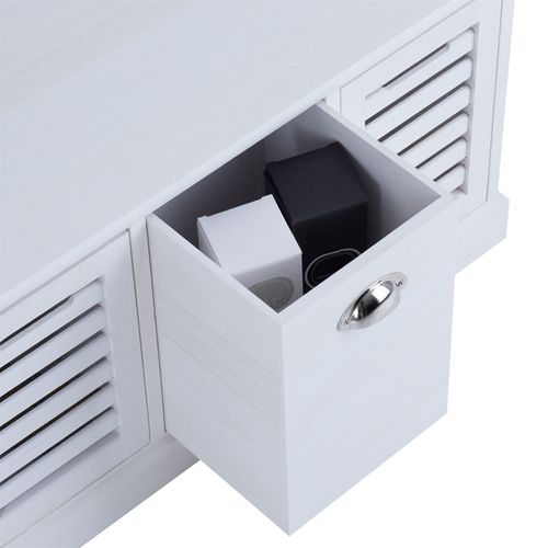 Banc De Rangement Trient, 3 Caisses, Blanc