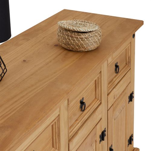 Buffet En Pin Salsa Style Mexicain, 3 Portes Et 3 Tiroirs