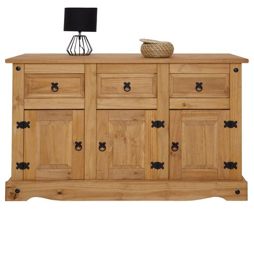 Buffet En Pin Salsa Style Mexicain, 3 Portes Et 3 Tiroirs