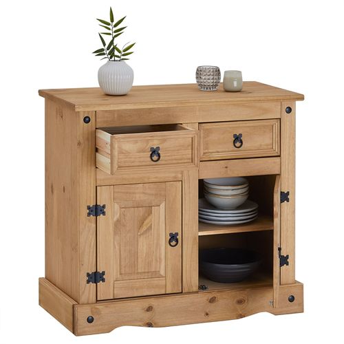 Buffet En Pin Salsa Style Mexicain, Avec 2 Portes Et 2 Tiroirs