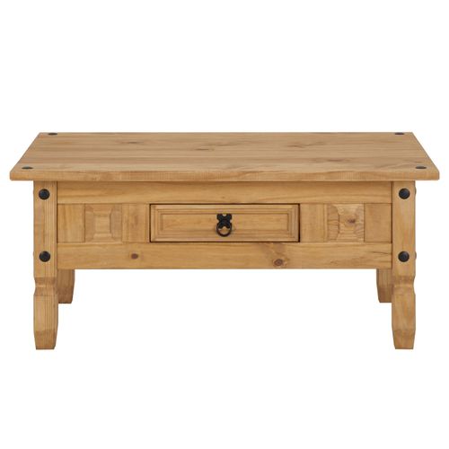 Table Basse En Pin Salsa Style Mexicain, Avec 1 Tiroir