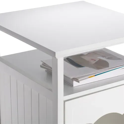 Table De Chevet Gato Avec Niche Pour Chat En Mdf Blanc