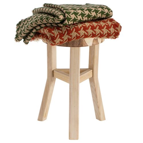 Tabouret Décoratif Zahora En Bois, Rond