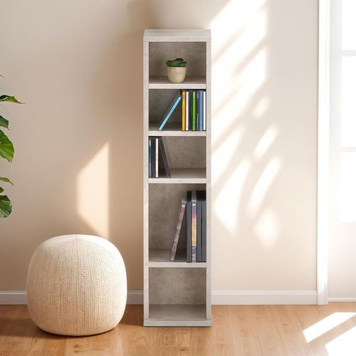 Bibliothèque Pour Cd Et Dvd Melodie, En Bois - Coloris Béton
