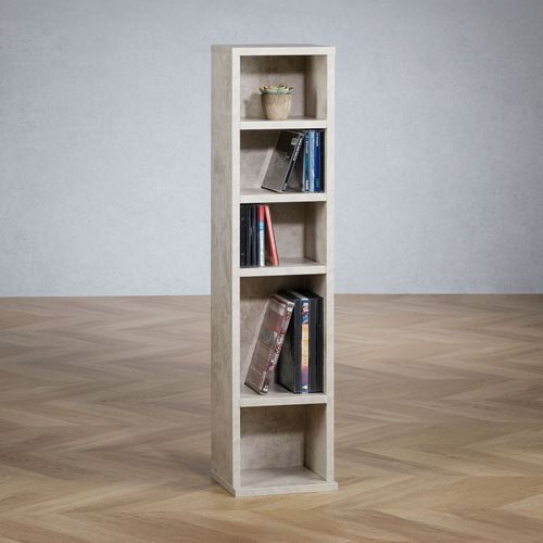 Bibliothèque Pour Cd Et Dvd Melodie, En Bois - Coloris Béton