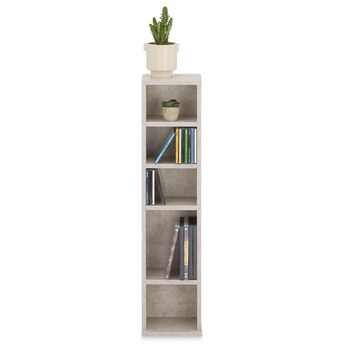 Bibliothèque Pour Cd Et Dvd Melodie, En Bois - Coloris Béton