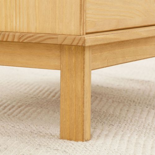 Table De Chevet Tepera H 64 Cm 2 Tiroirs Et 1 Niche En Bois Massif - Finition Laquée