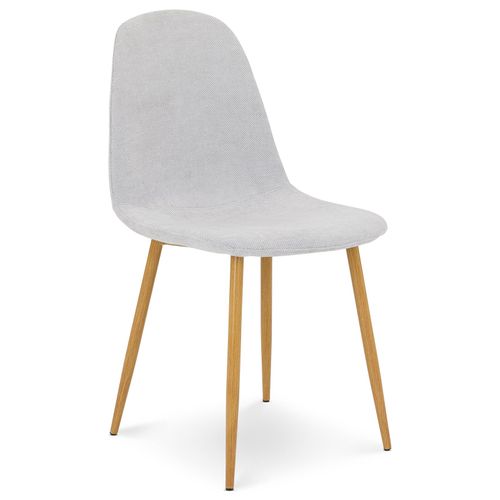 Lot De 4 Chaises Punta De Salle à Manger En Tissu - Gris Clair