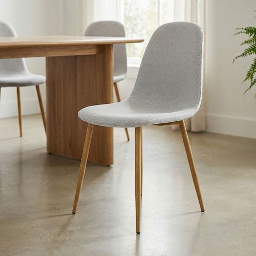 Lot De 4 Chaises Punta De Salle à Manger En Tissu - Gris Clair