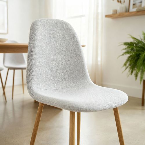 Lot De 4 Chaises Punta De Salle à Manger En Tissu - Gris Clair
