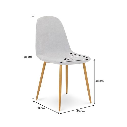 Lot De 4 Chaises Punta De Salle à Manger En Tissu - Gris Clair