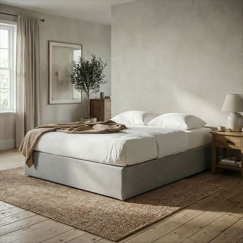 Sommier Tapissier Maya 120 X 190 Cm Revêtement Tissu - Gris
