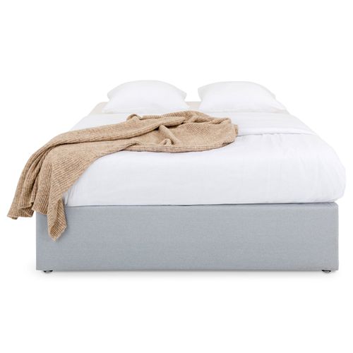 Sommier Tapissier Maya 120 X 190 Cm Revêtement Tissu - Gris