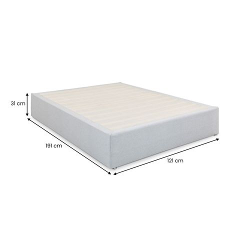 Sommier Tapissier Maya 120 X 190 Cm Revêtement Tissu - Gris