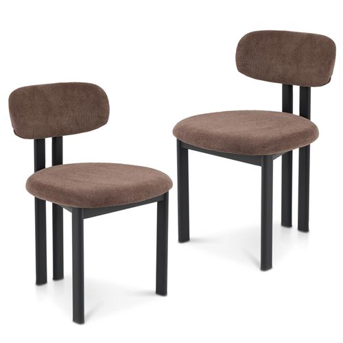 Lot De 2 Chaises Franca De Salle À Manger En Tissu - Brun