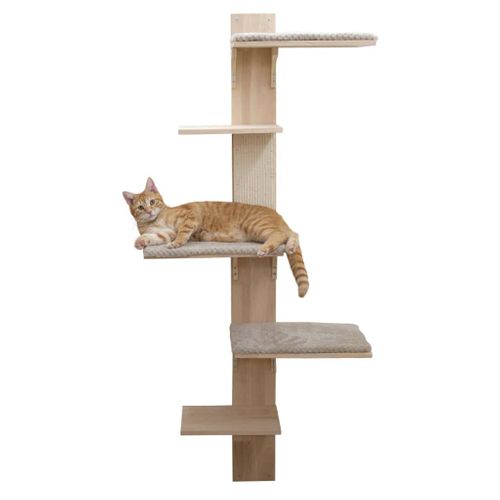 Arbre À Chat Timber Wall 150 Cm Naturel Et Taupe