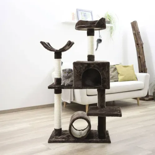 Arbre À Chat Safari Big 122 Cm Marron Foncé