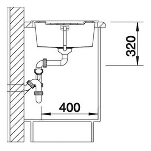 Evier à Encastrer 50cm Manuel Anthracite Avec Siphon - 513221