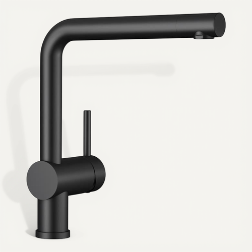 Mitigeur Robinet Cuisine Linus Bec Orientable 360° Avec Douchette 2 Jets Noir Mat