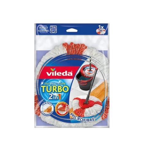 Tête De Rechange Microfibre Vileda Pour Balai EasyWring & Clean Turbo - Modèle 2 En 1, Rechargeable