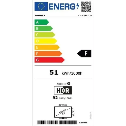 43ua2363dg - TV LED 43'' (108 Cm) - 4k Uhd 3840x2160 - Dolby Vision - TV Connecté Android