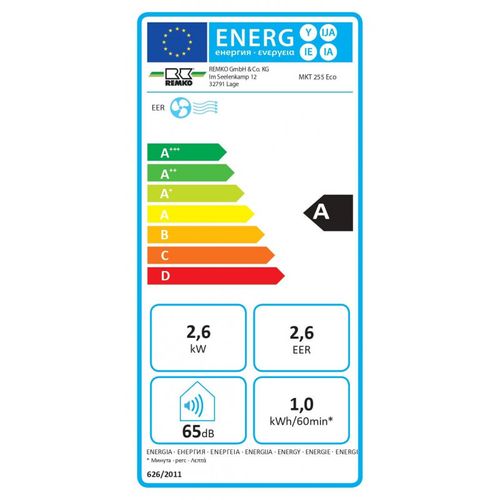 Climatiseur Mobile Mkt 255 Eco 2,6 Kw Blanc