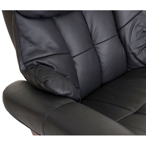 Mca Fauteuil Relax Calgary Xxl Cuir Charge 180kg Noir Aspect Noix