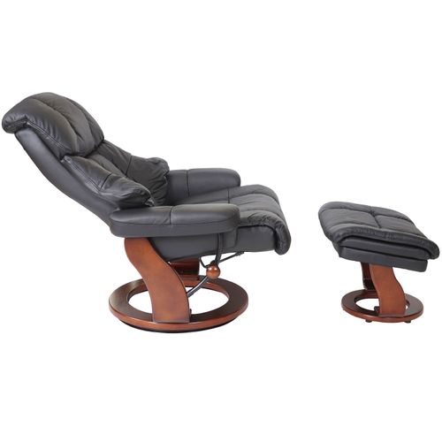 Mca Fauteuil Relax Calgary Xxl Cuir Charge 180kg Noir Aspect Noix