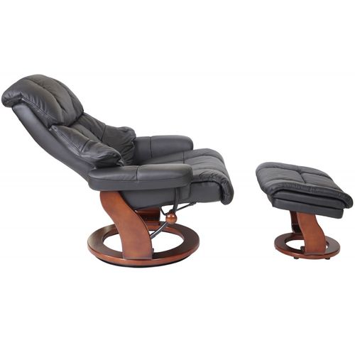 Mca Fauteuil Relax Calgary Xxl Cuir Charge 180kg Noir Aspect Noix
