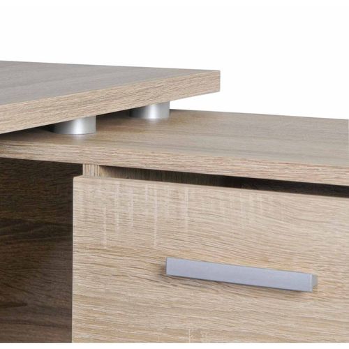 Bureau D'angle Réversible "oxela" 135cm Chêne Clair