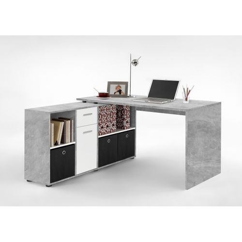 Bureau D'angle Réversible "oxela" 135cm Gris