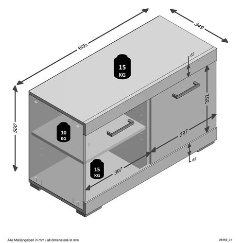 Range-chaussures "cazeg" 80cm Chêne